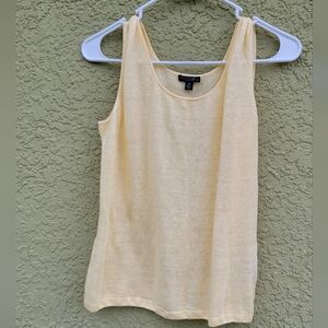 Lafayette 148 Yellow Linen Tank Top Blouse